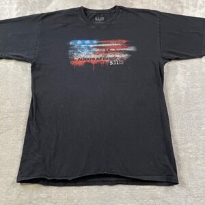 5.11 Tactical Shirt Mens Large Black American Flag Patriotic‎ Short Sleeve